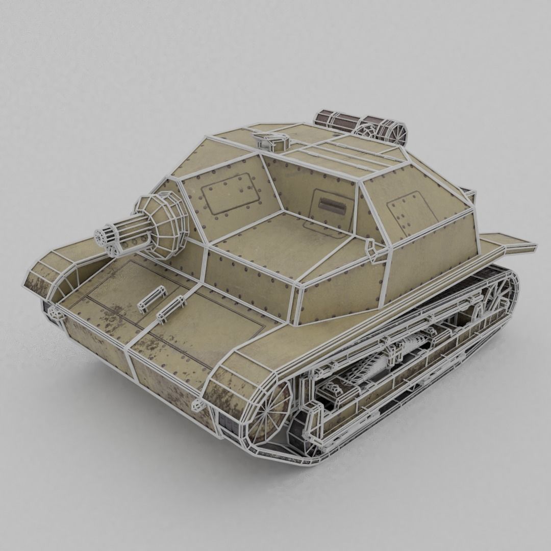 TKS tankette 37mm Low-poly 3D model_3