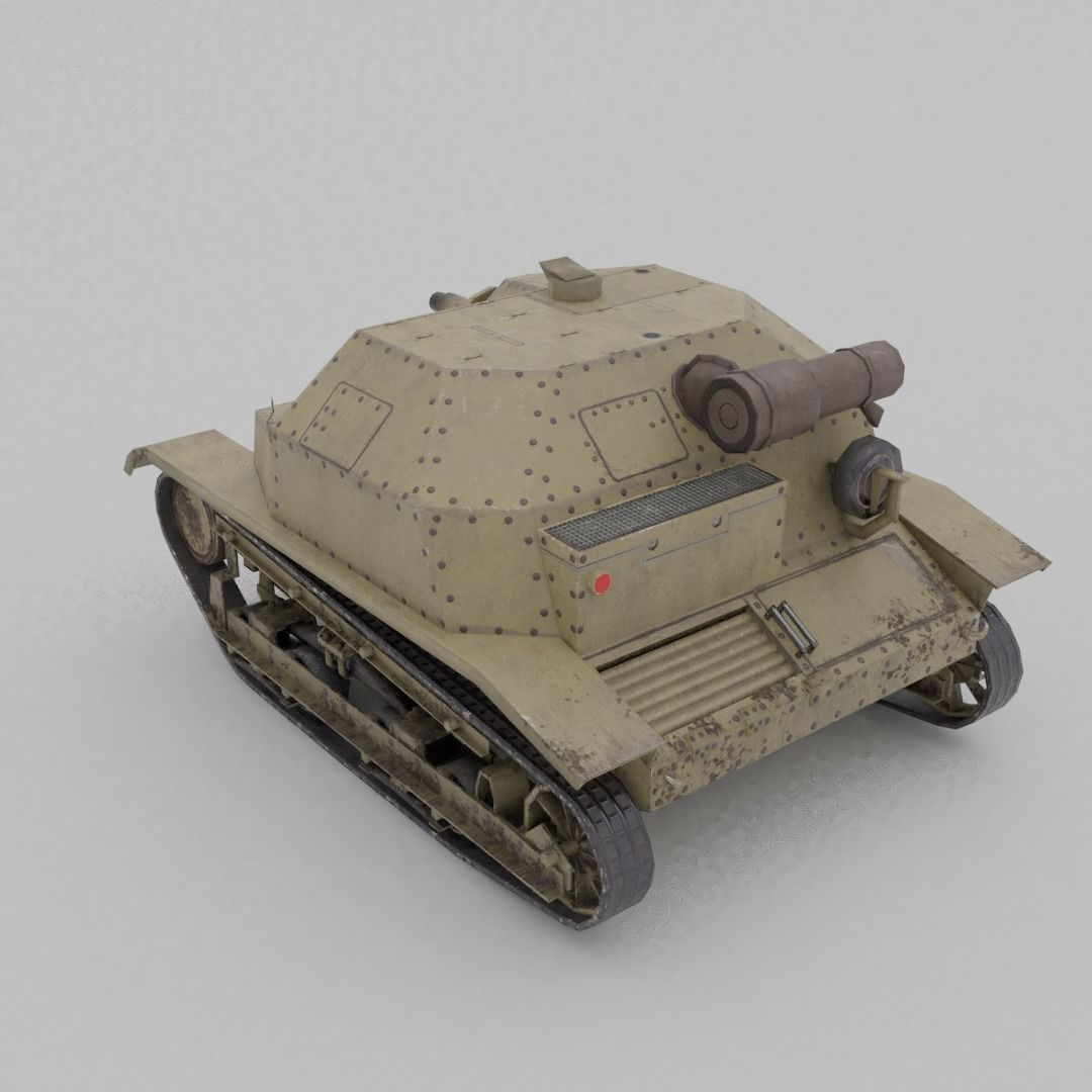 TKS tankette 37mm Low-poly 3D model_22