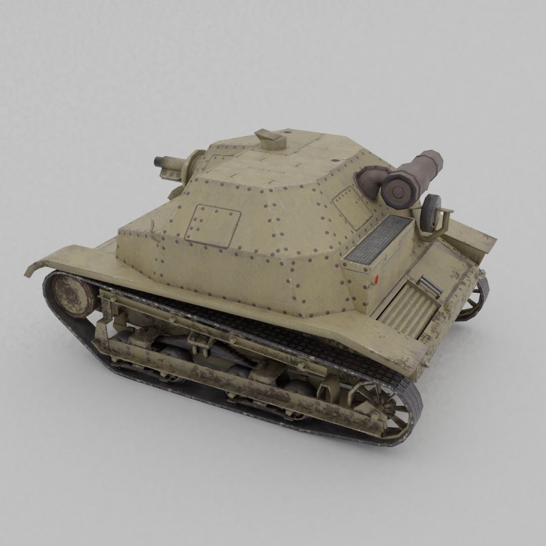 TKS tankette 37mm Low-poly 3D model_13