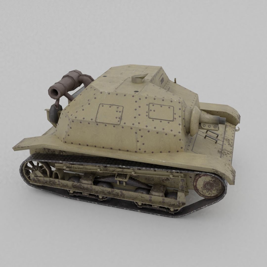 TKS tankette 37mm Low-poly 3D model_11