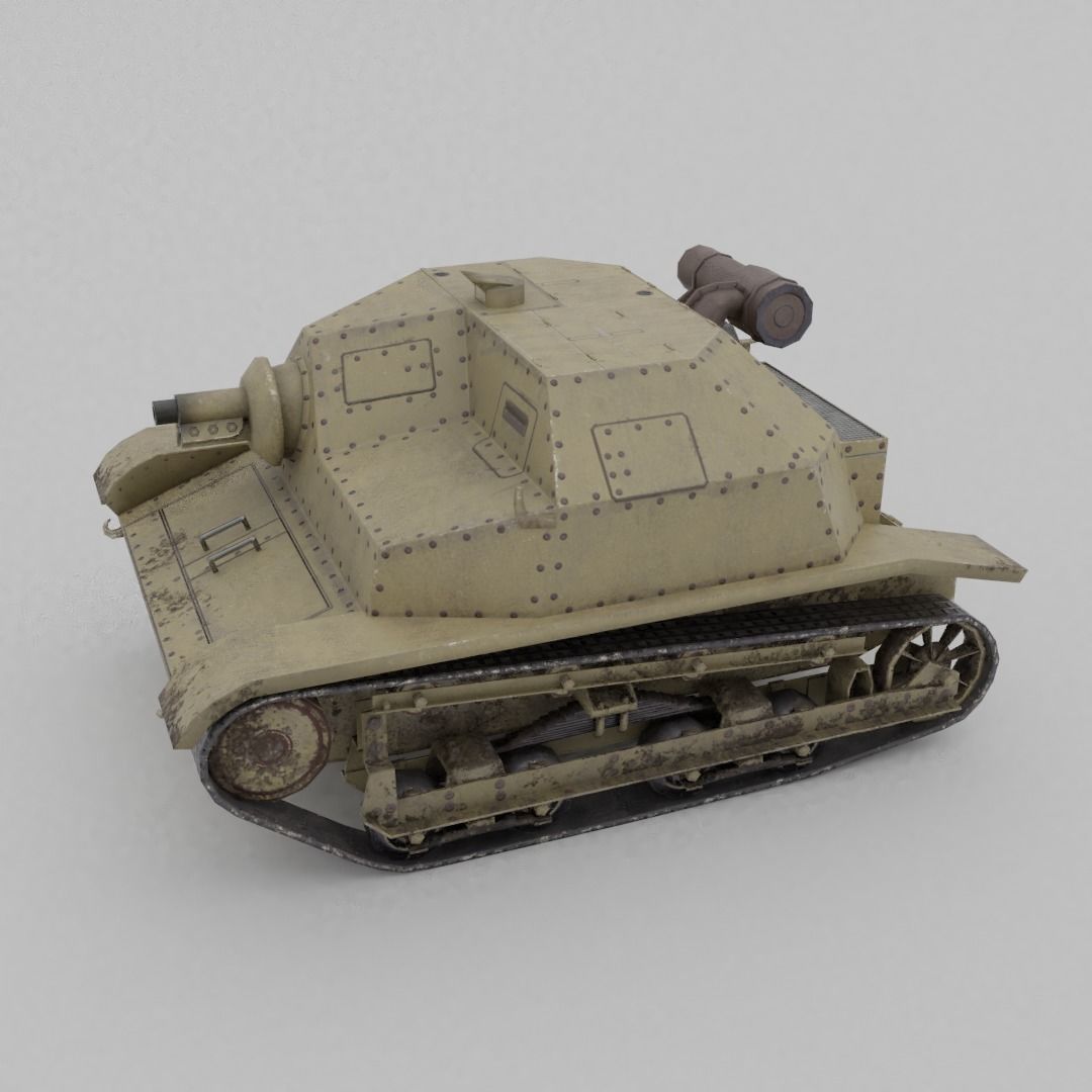 TKS tankette 37mm Low-poly 3D model_23
