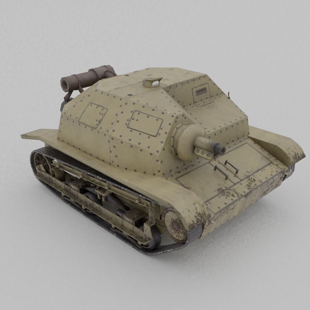 TKS tankette 37mm Low-poly 3D model_4