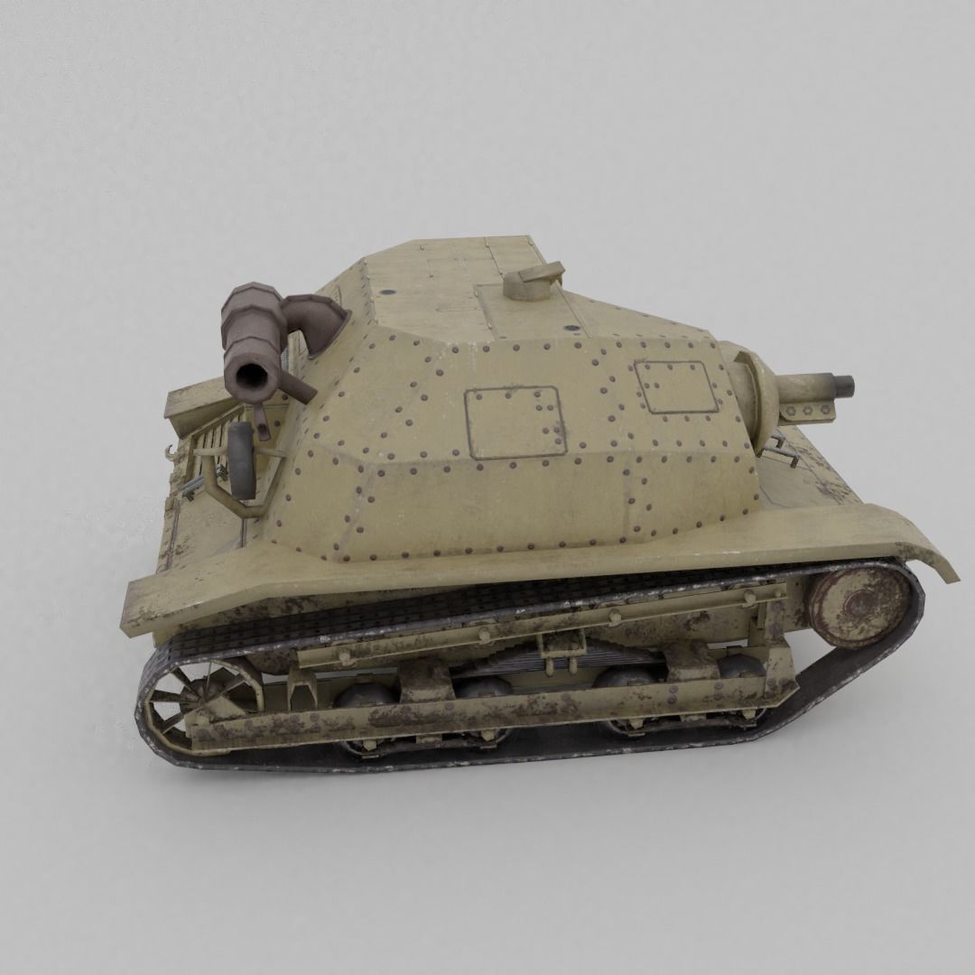 TKS tankette 37mm Low-poly 3D model_14
