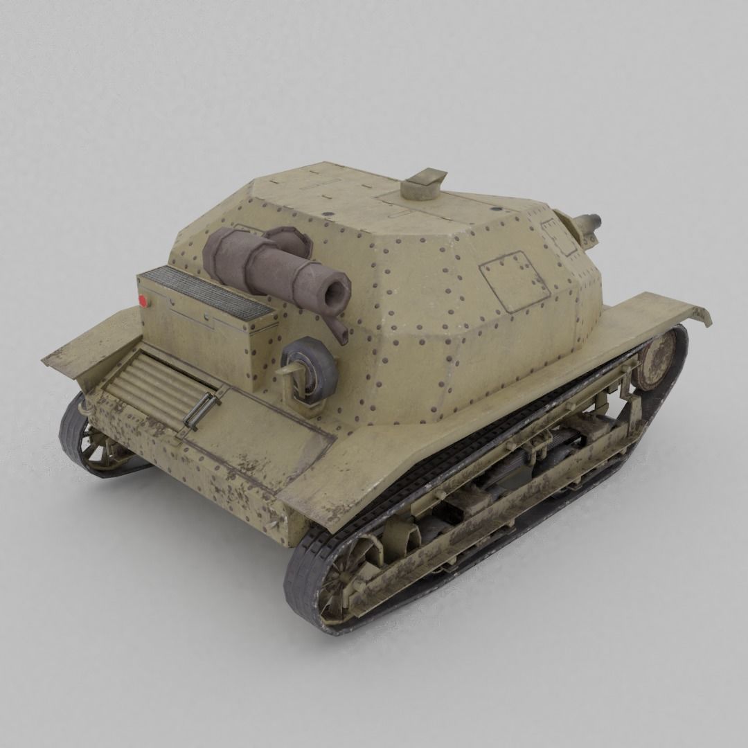 TKS tankette 37mm Low-poly 3D model_26