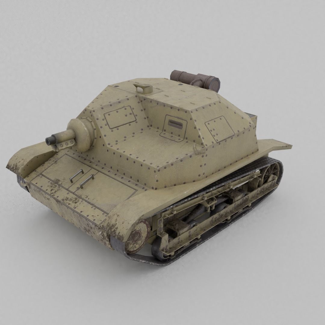 TKS tankette 37mm Low-poly 3D model_25