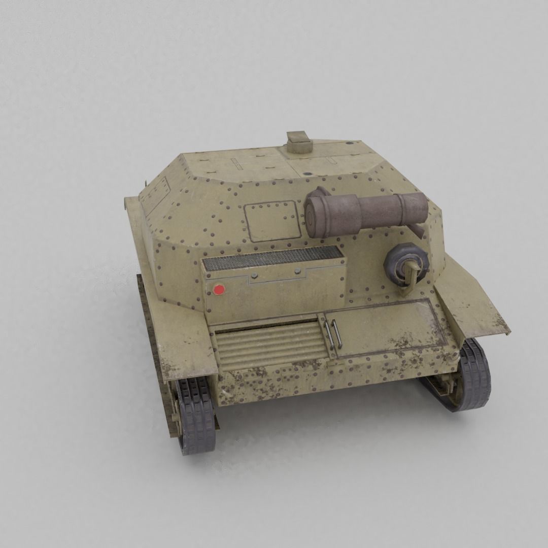 TKS tankette 37mm Low-poly 3D model_19