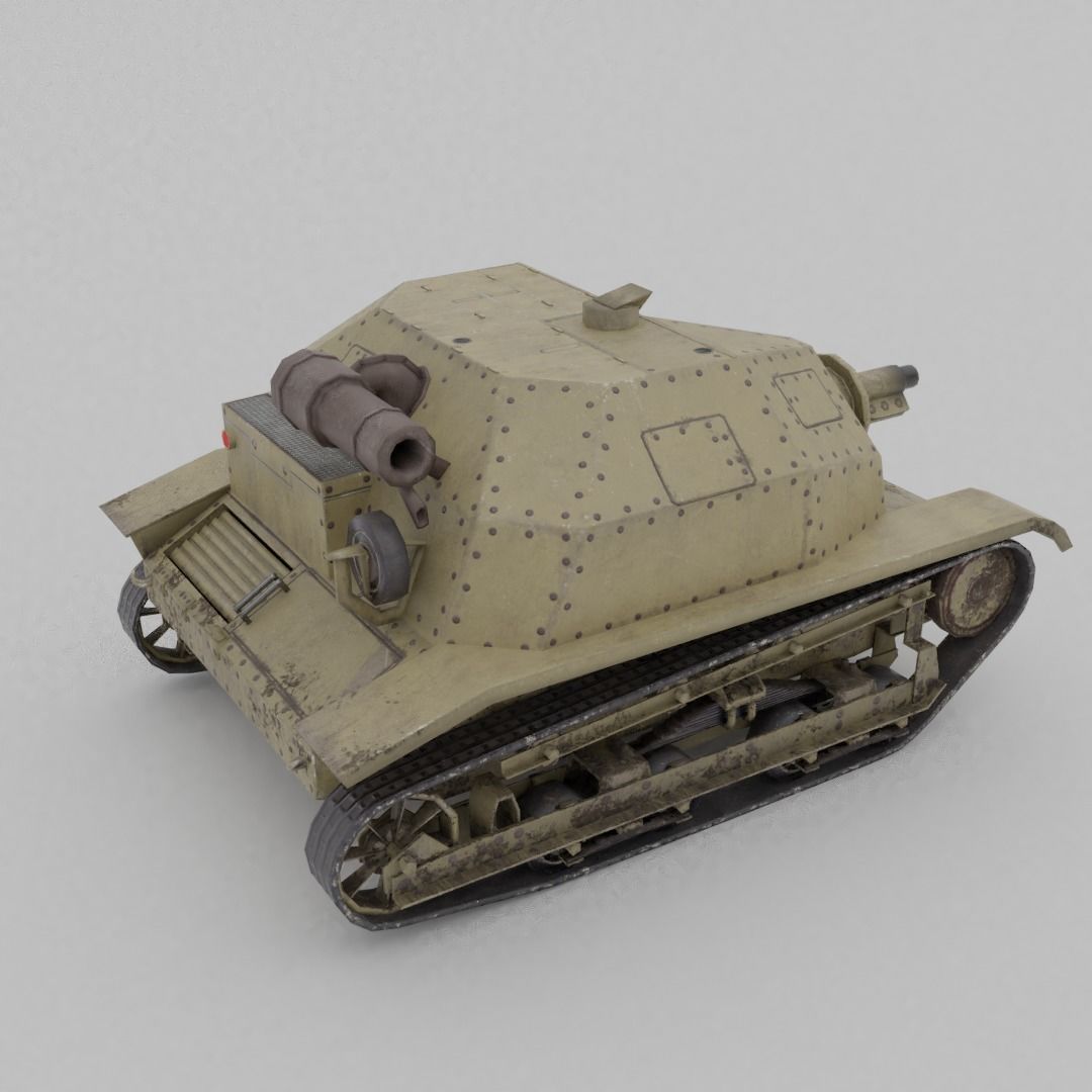 TKS tankette 37mm Low-poly 3D model_16