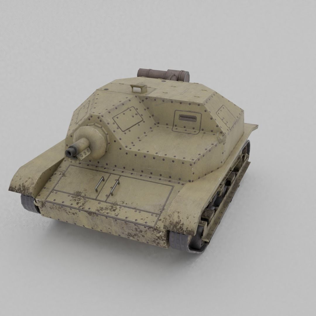 TKS tankette 37mm Low-poly 3D model_15
