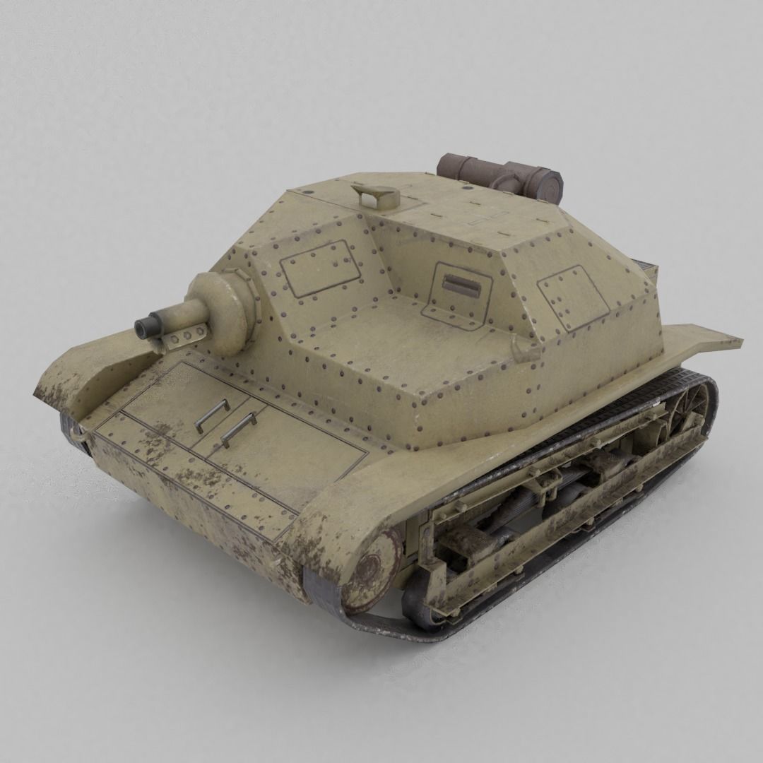 TKS tankette 37mm Low-poly 3D model_2