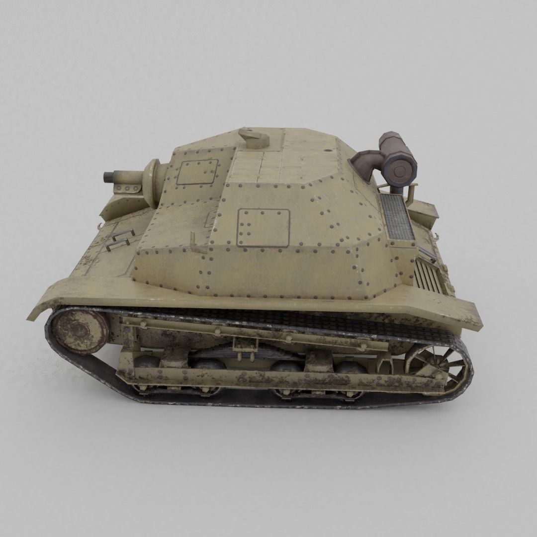 TKS tankette 37mm Low-poly 3D model_21