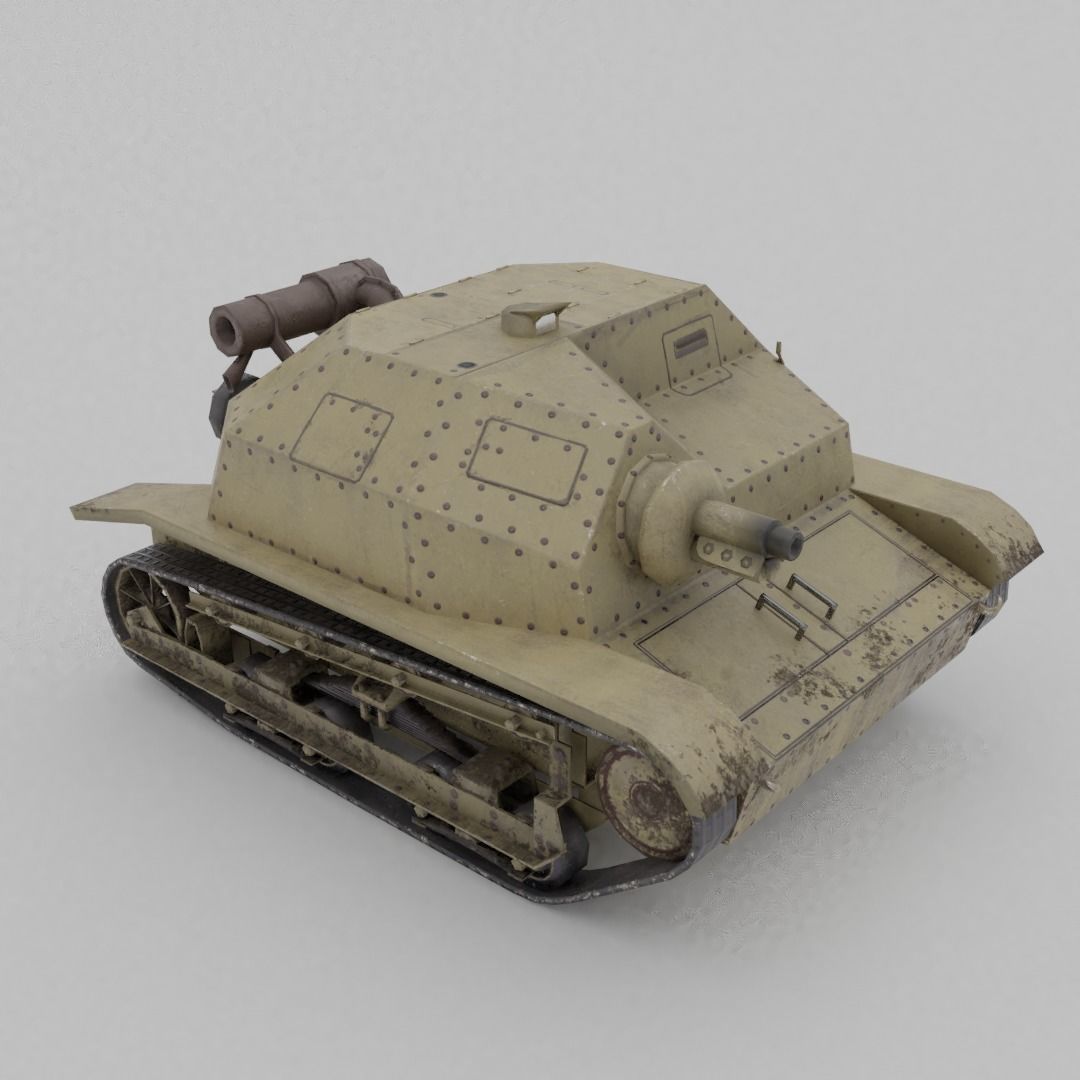 TKS tankette 37mm Low-poly 3D model_17