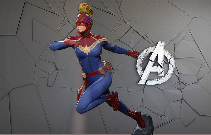 Captain Marvel 3D print model 3D model