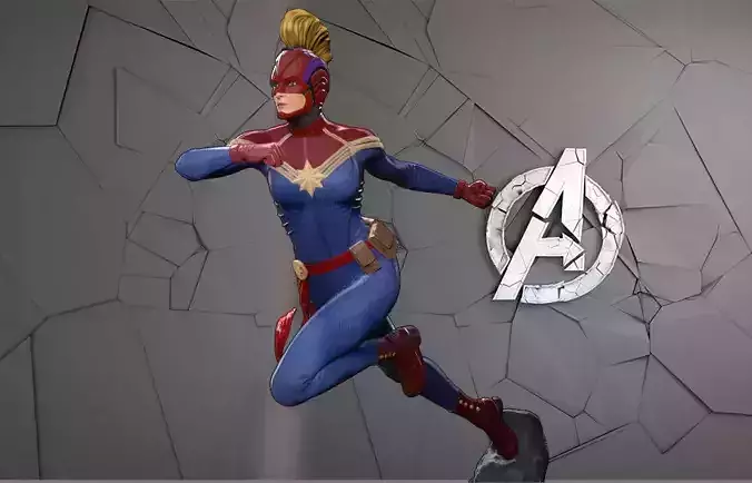 Captain Marvel 3D print model 3D model