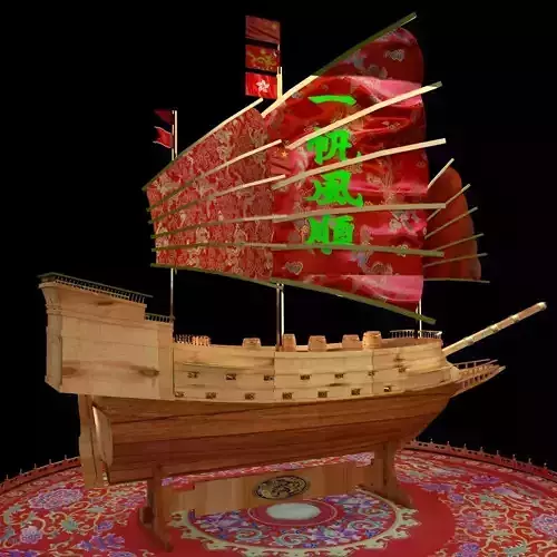 Chinese treasure ship 3D model
