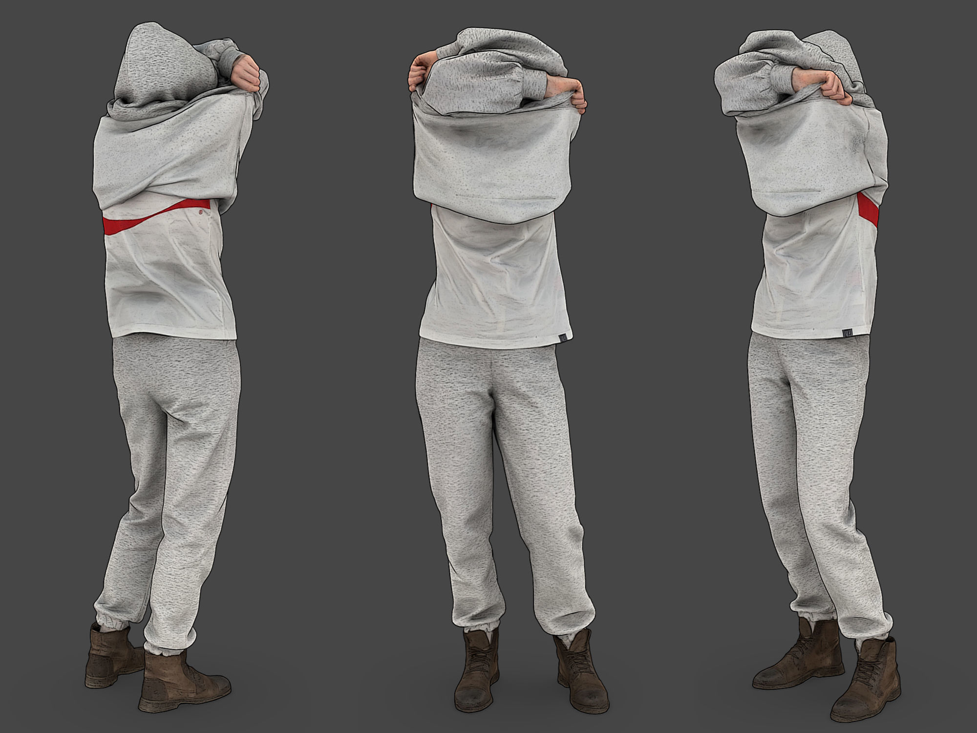 Girl takes off her hoodie 3D model_1