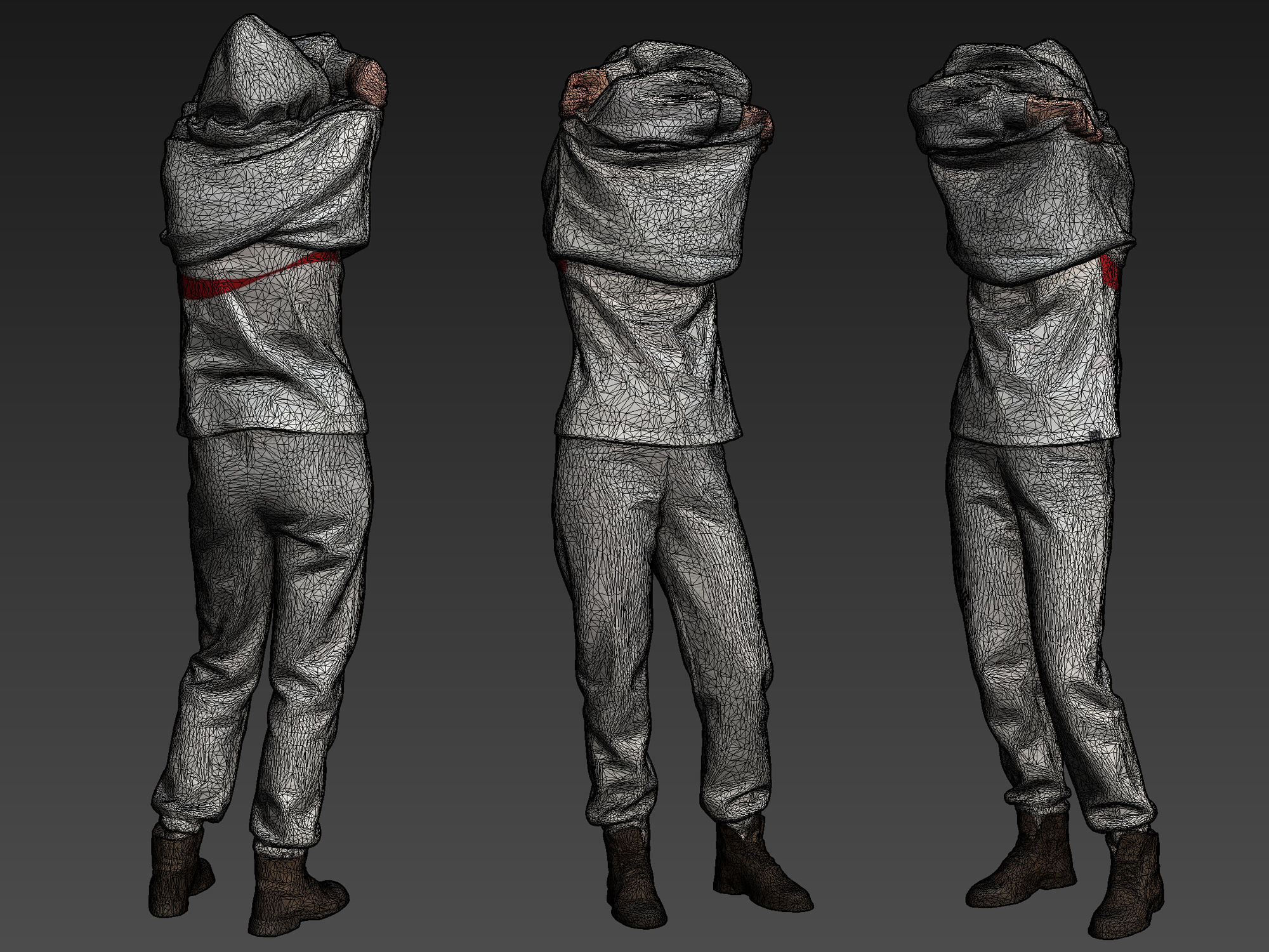 Girl takes off her hoodie 3D model_3