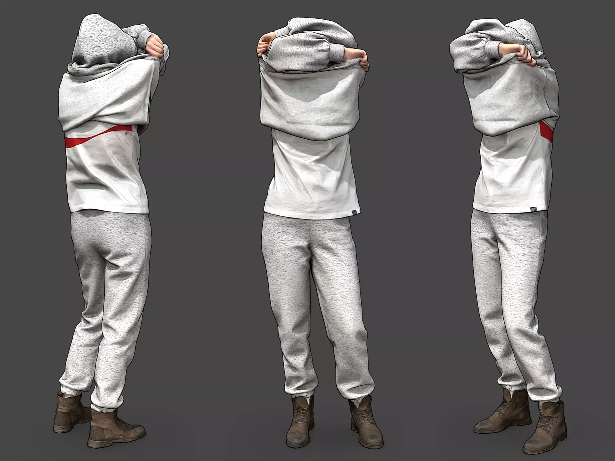Girl takes off her hoodie 3D model_0