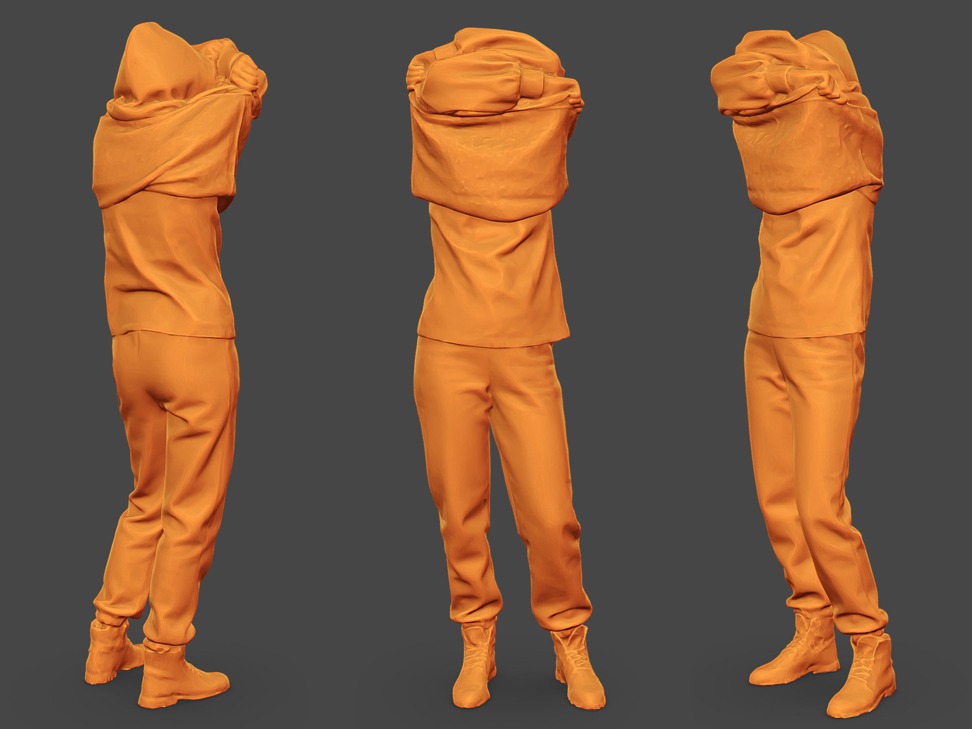 Girl takes off her hoodie 3D model_2