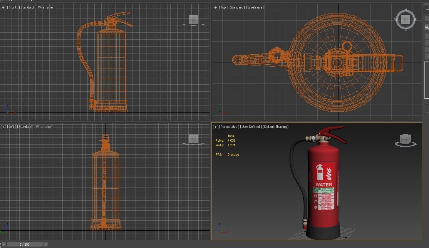 Water fire extinguisher Low-poly 3D model_7