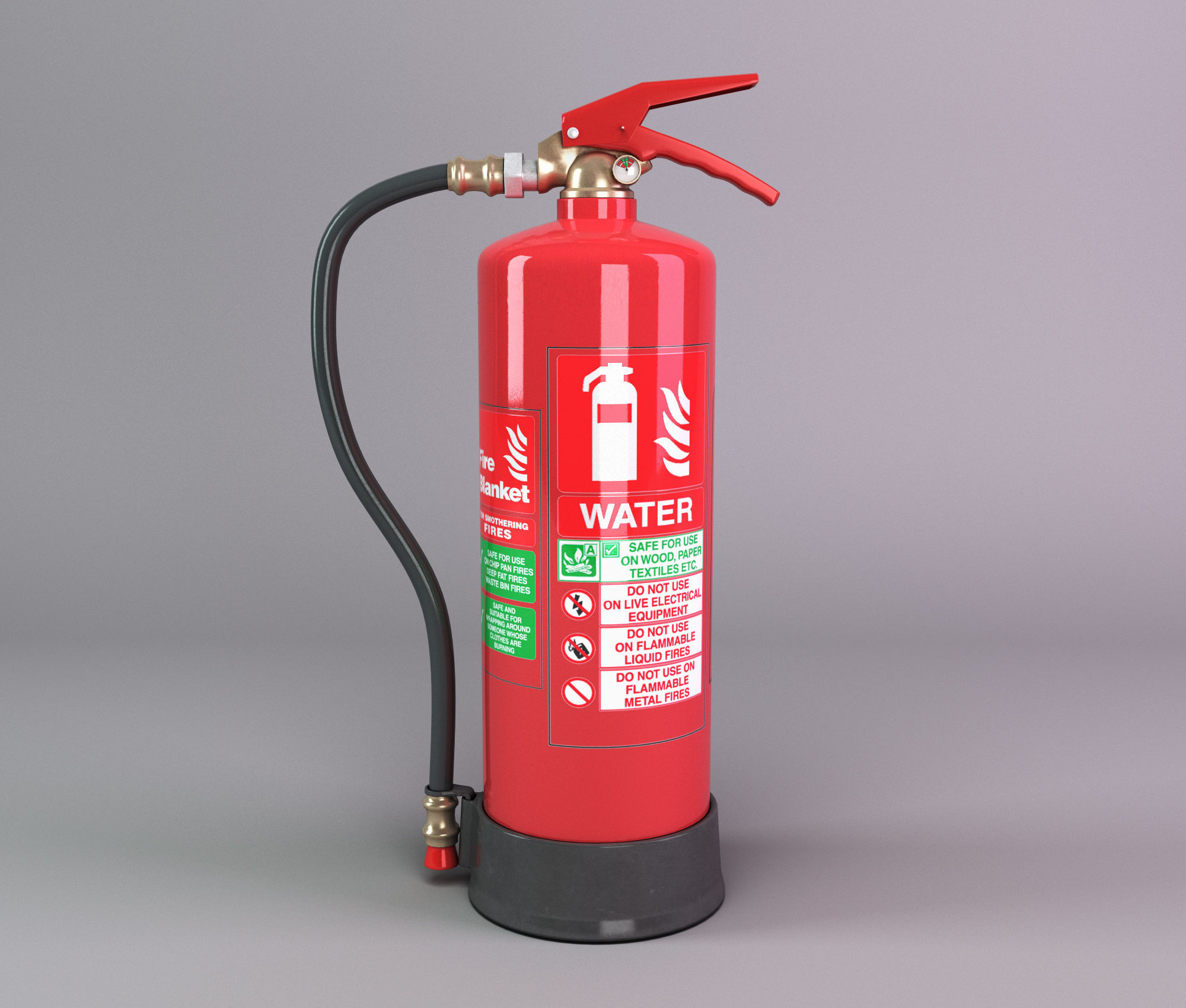 Water fire extinguisher Low-poly 3D model_1