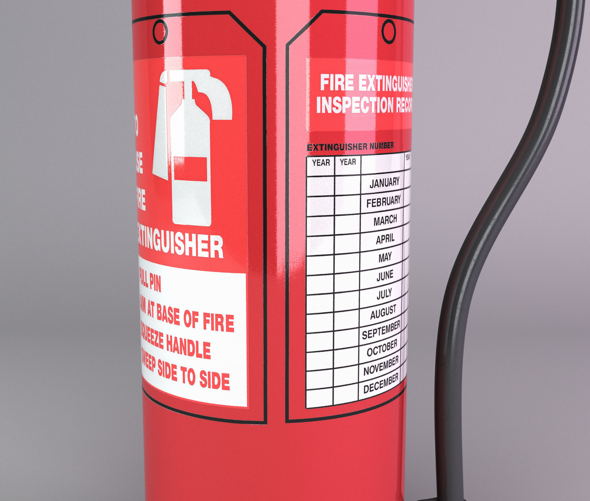 Water fire extinguisher Low-poly 3D model_4