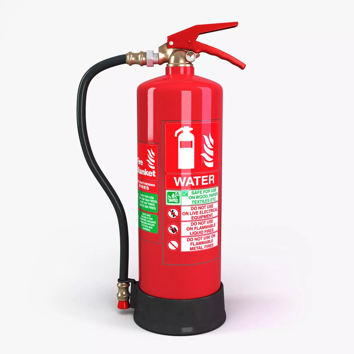 Water fire extinguisher Low-poly 3D model_0