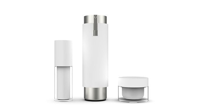 pusher bottle and glass jar Low-poly 3D model