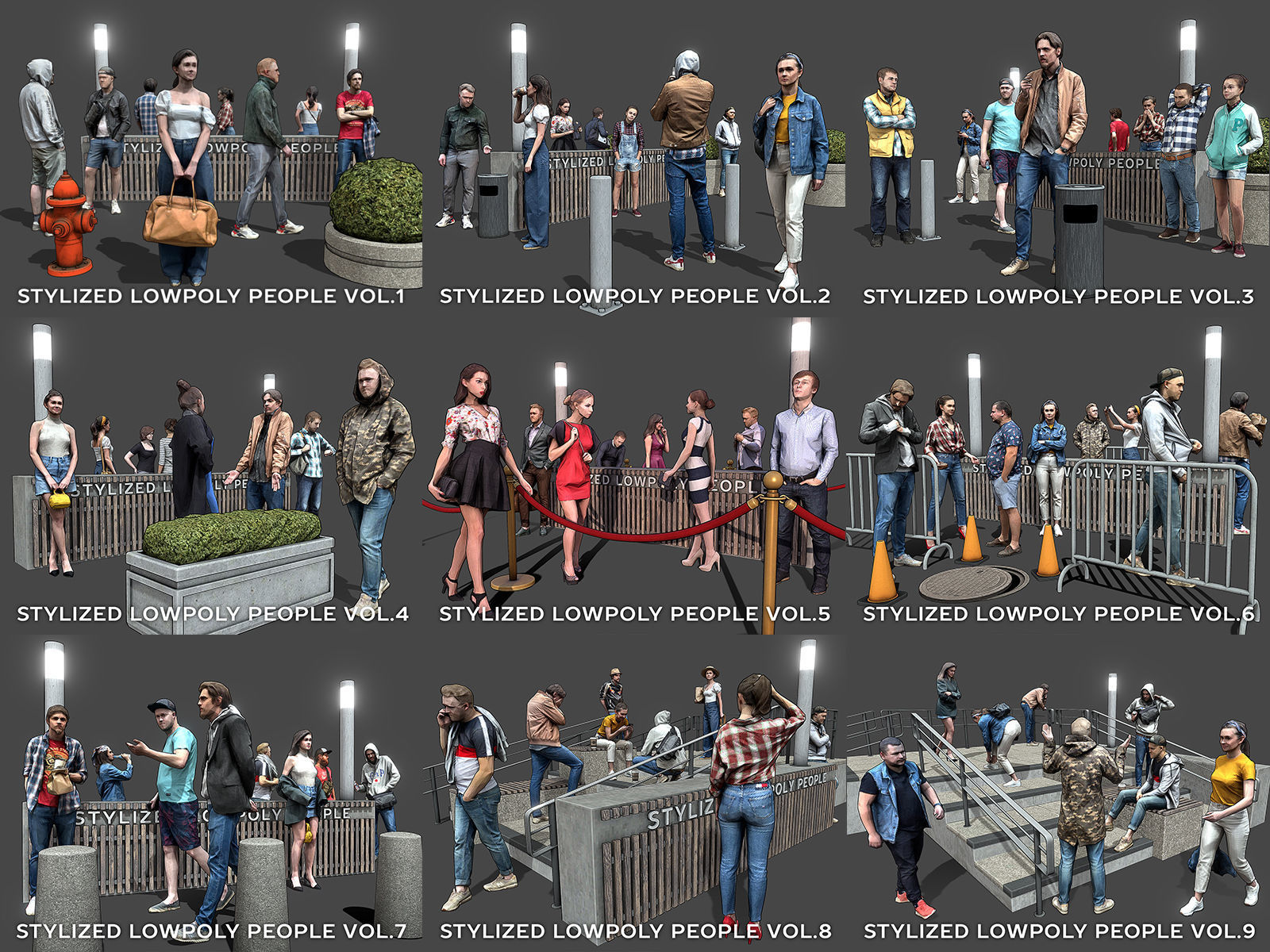 Stylized Lowpoly People Complete Pack