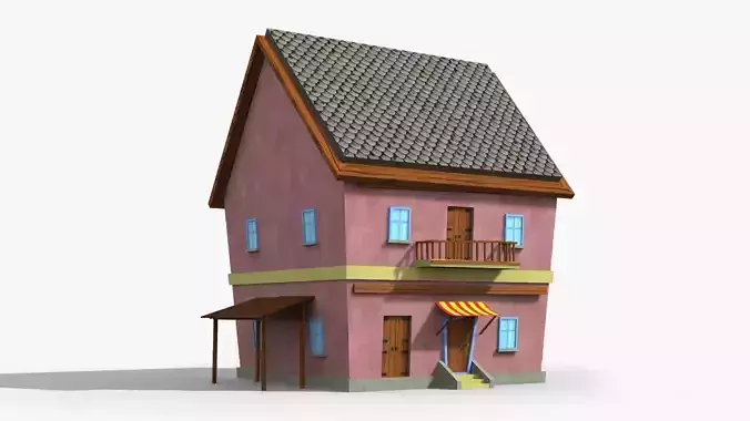 Cartoon House t Low-poly 3D model