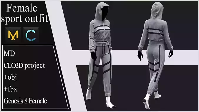 Female Sport Outfit Marvelous Designer project