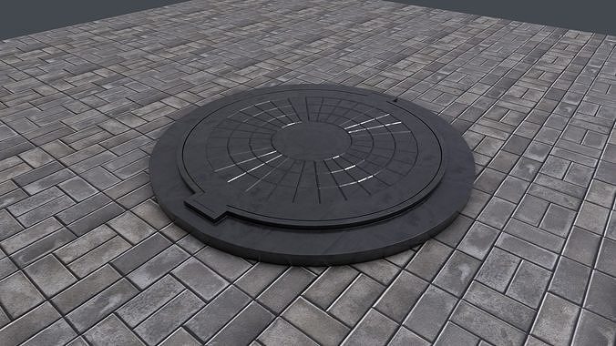 Sewer Hatch PBR Free 3D model