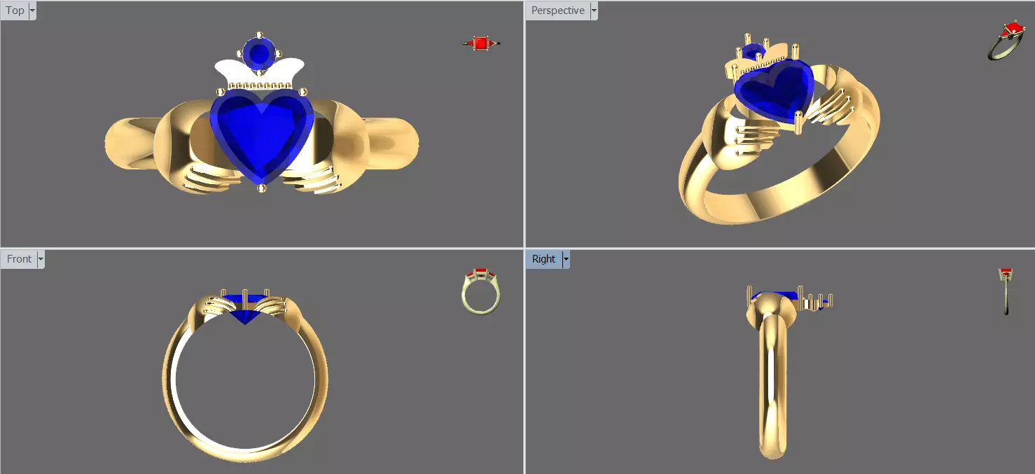 Heart shape ring 3D print model