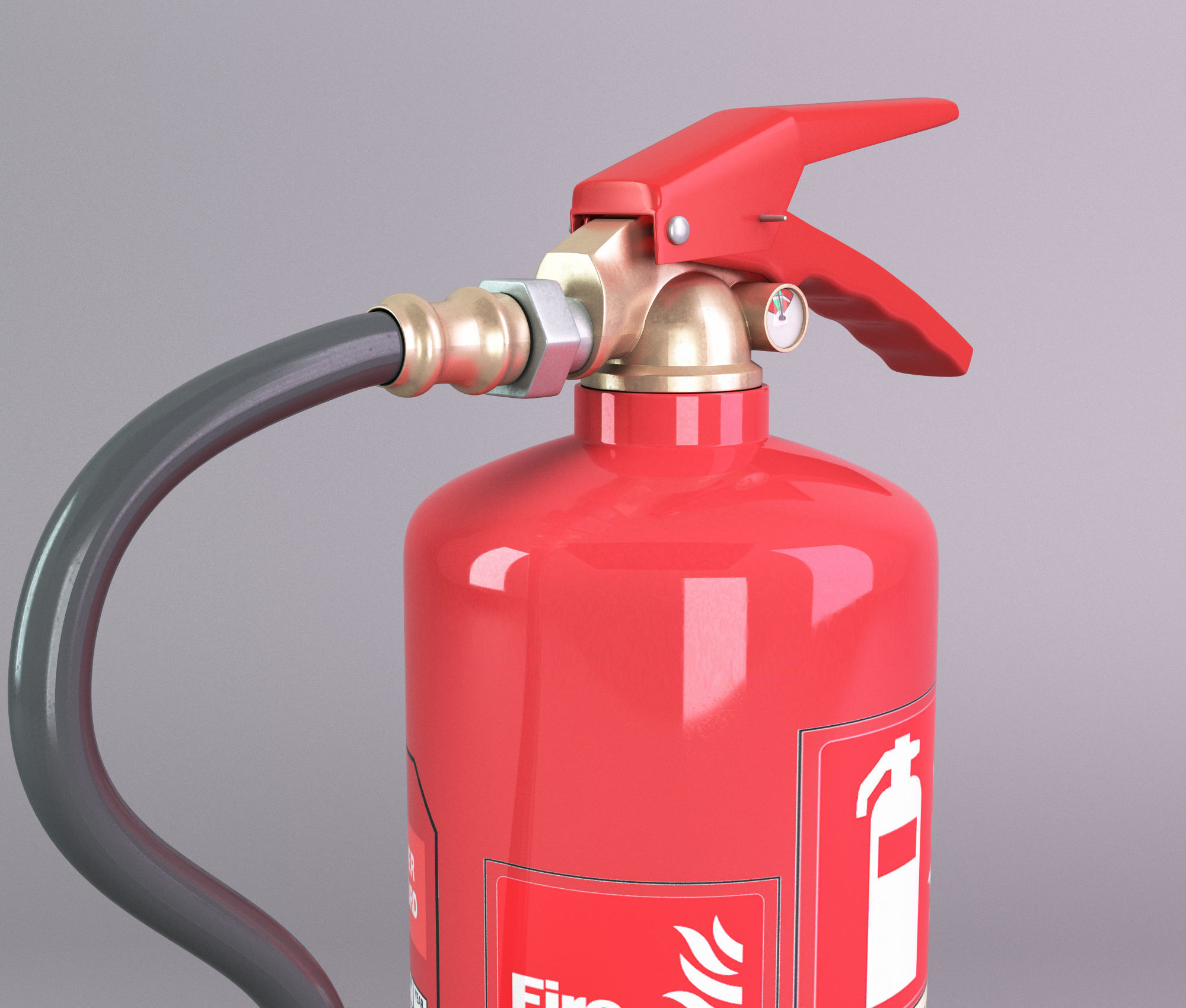 Foam fire extinguisher Low-poly 3D model_2