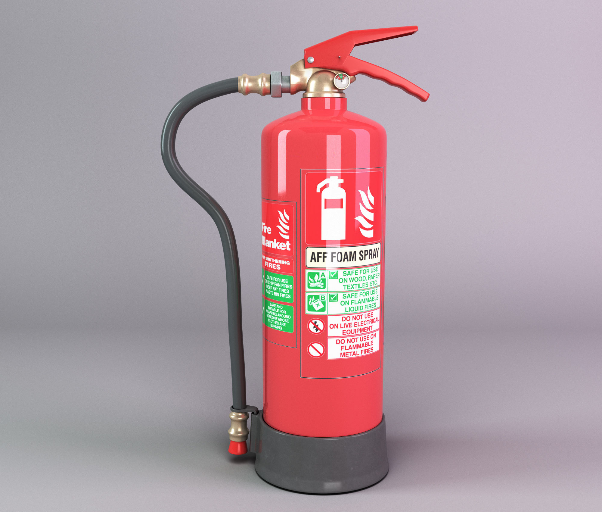 Foam fire extinguisher Low-poly 3D model_1