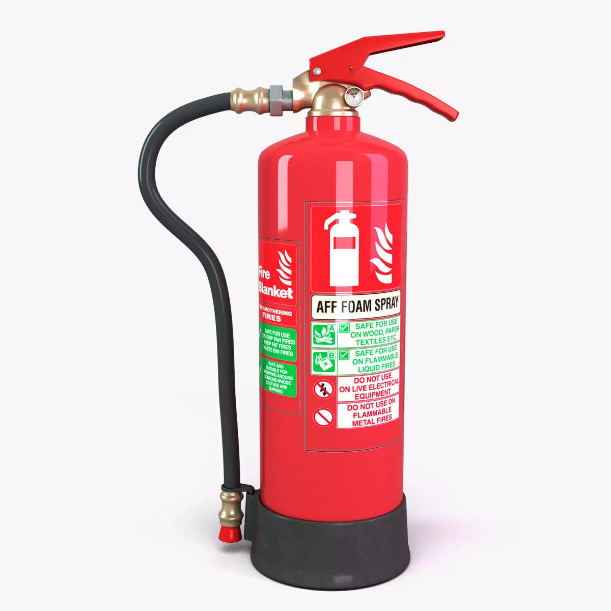 Foam fire extinguisher Low-poly 3D model_0