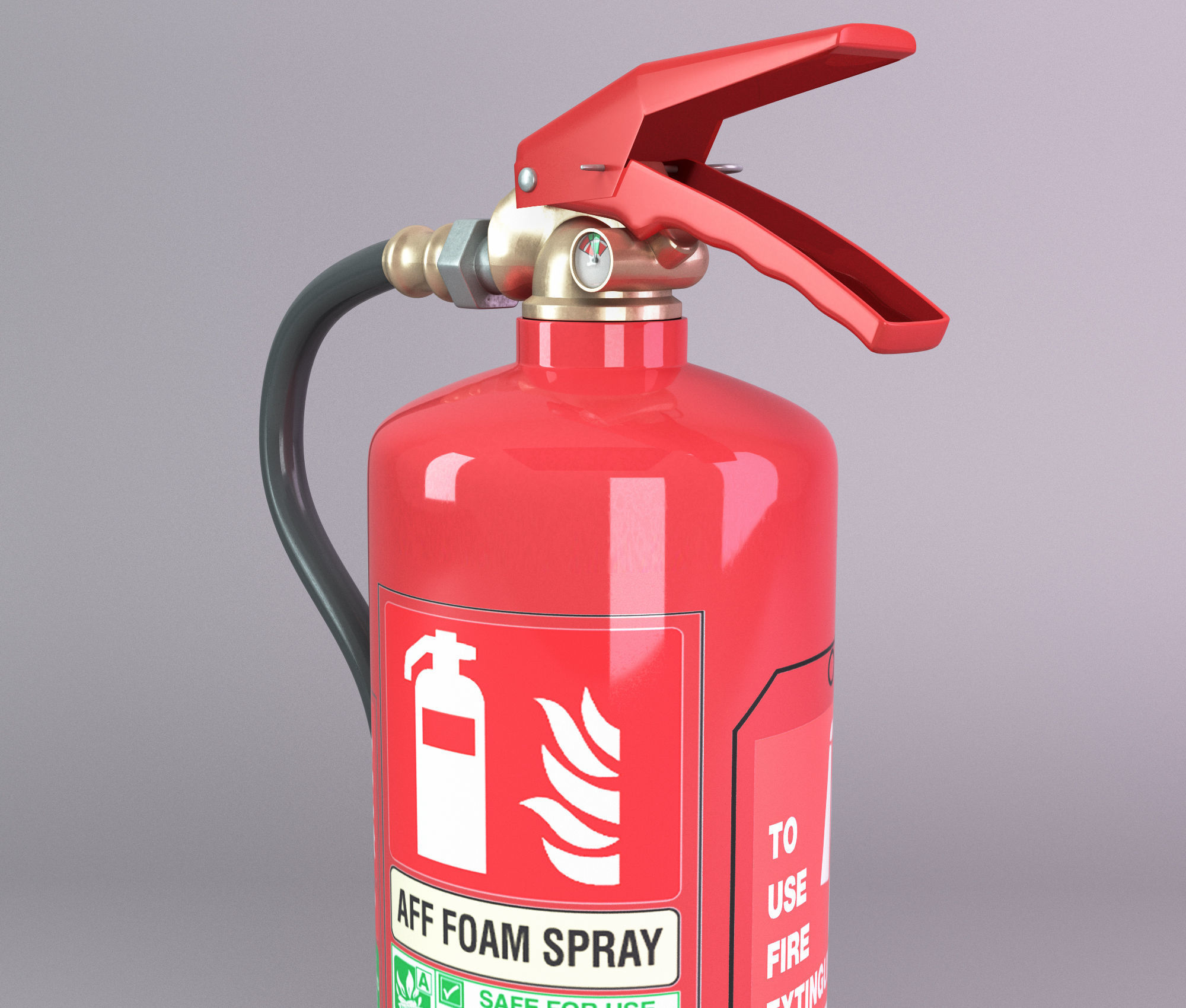 Foam fire extinguisher Low-poly 3D model_5
