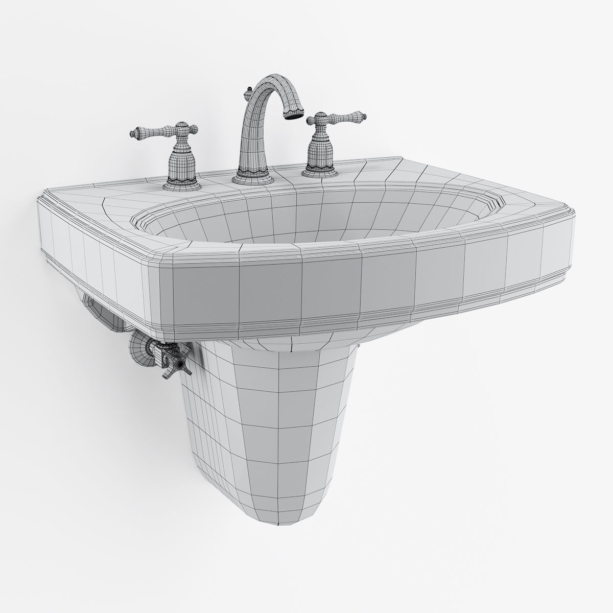 Pinoir Wall Mount Bathroom Sink by KOHLER 3D model_6