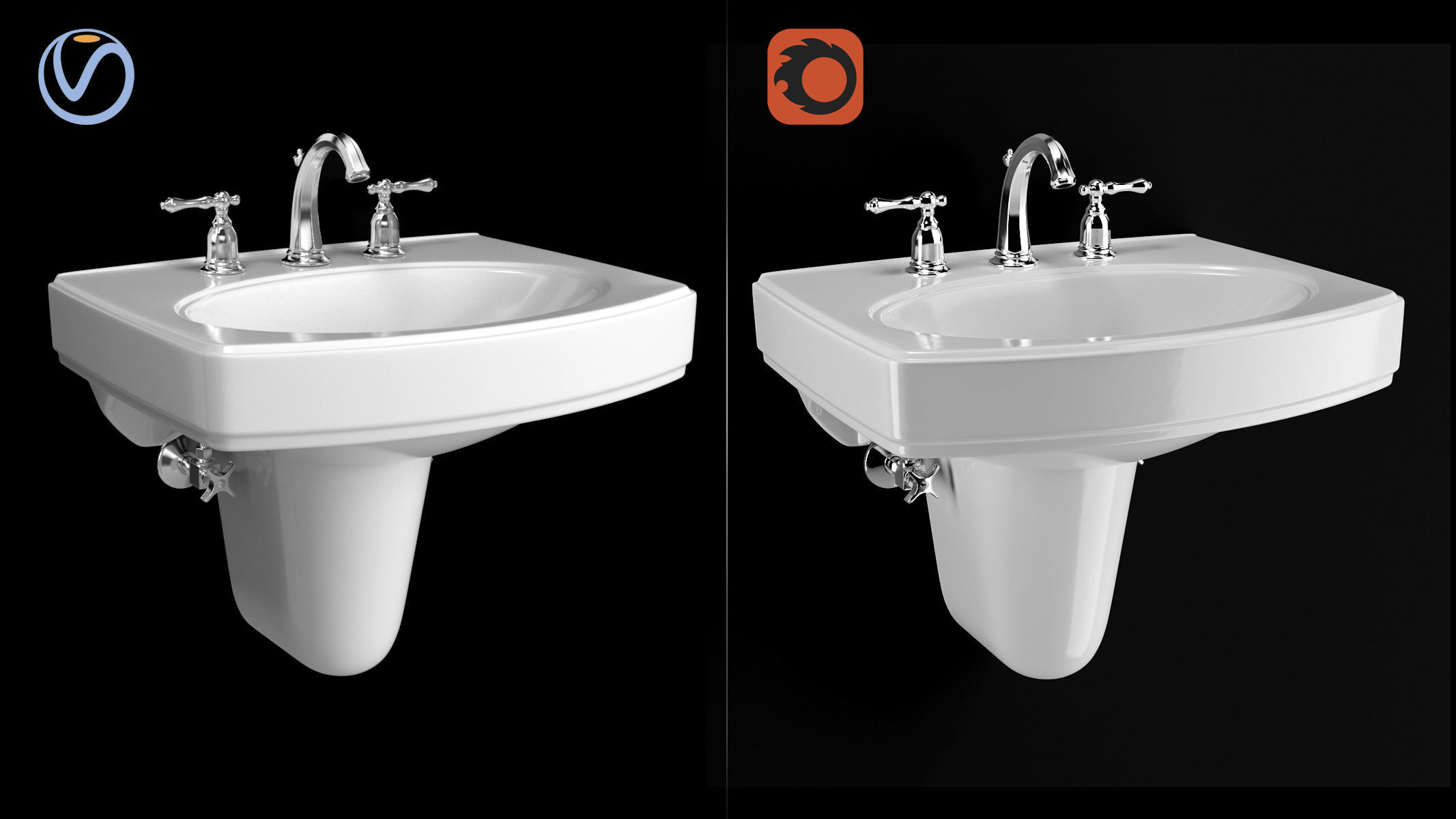 Pinoir Wall Mount Bathroom Sink by KOHLER 3D model_5