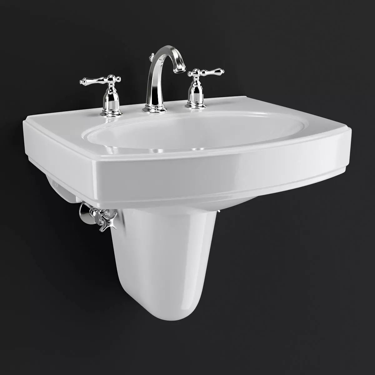 Pinoir Wall Mount Bathroom Sink by KOHLER 3D model_0
