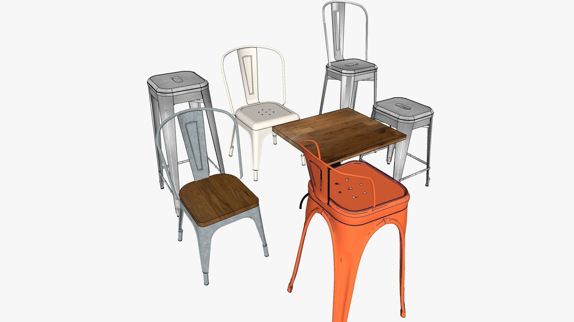 Tolix Furnitures Collection 3D model_8