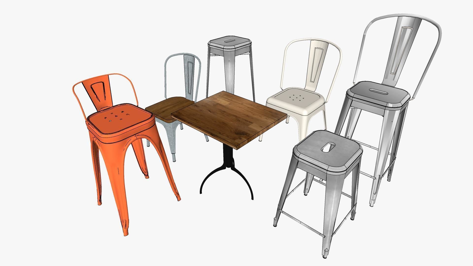 Tolix Furnitures Collection 3D model_31