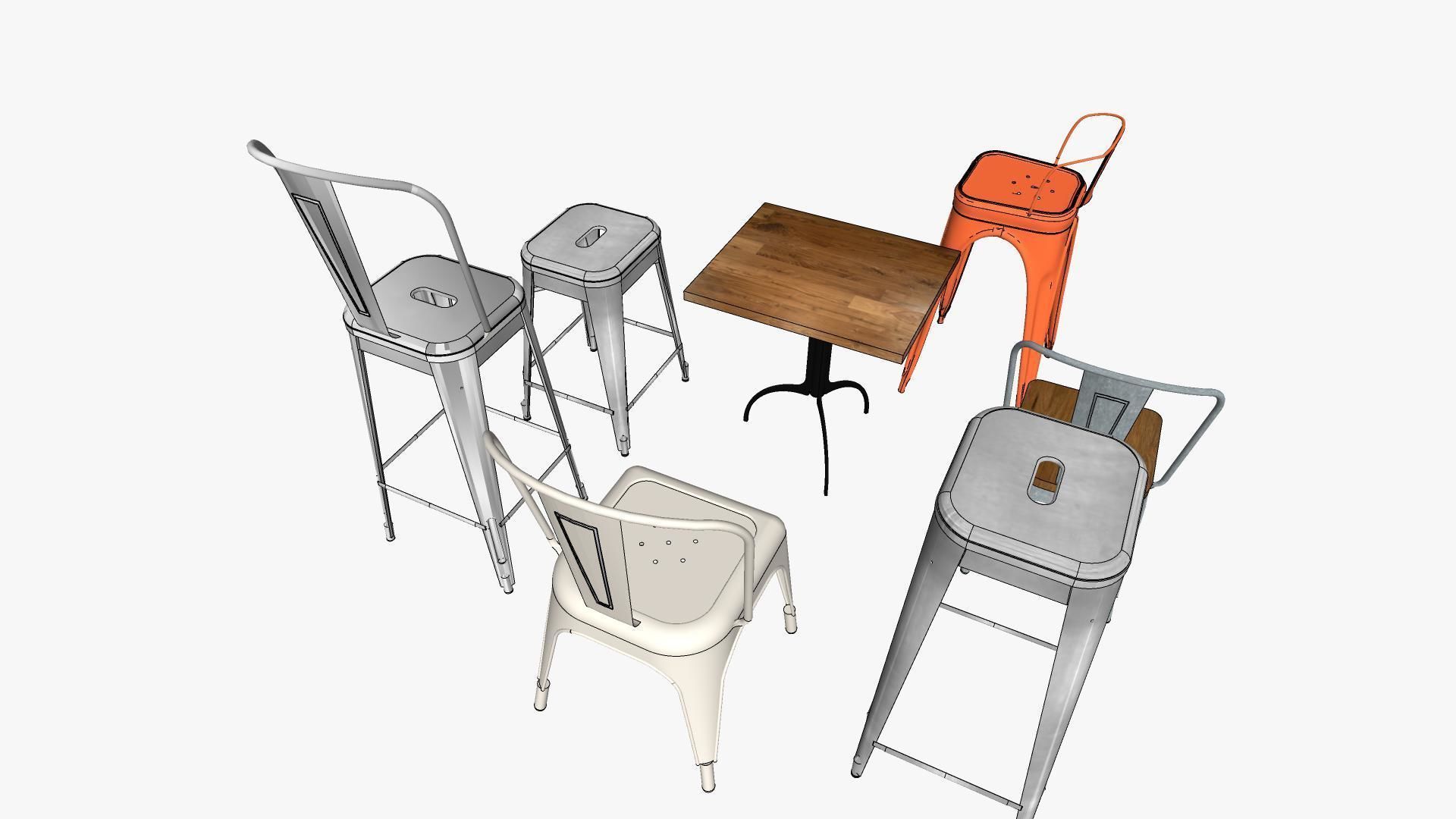 Tolix Furnitures Collection 3D model_17