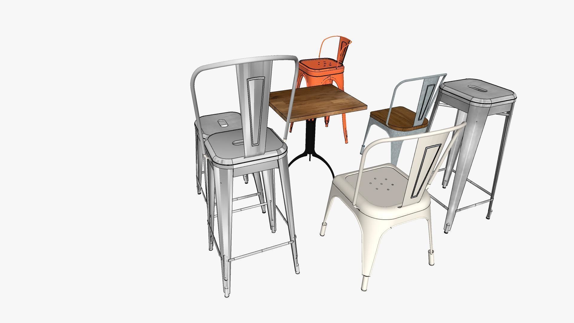 Tolix Furnitures Collection 3D model_20