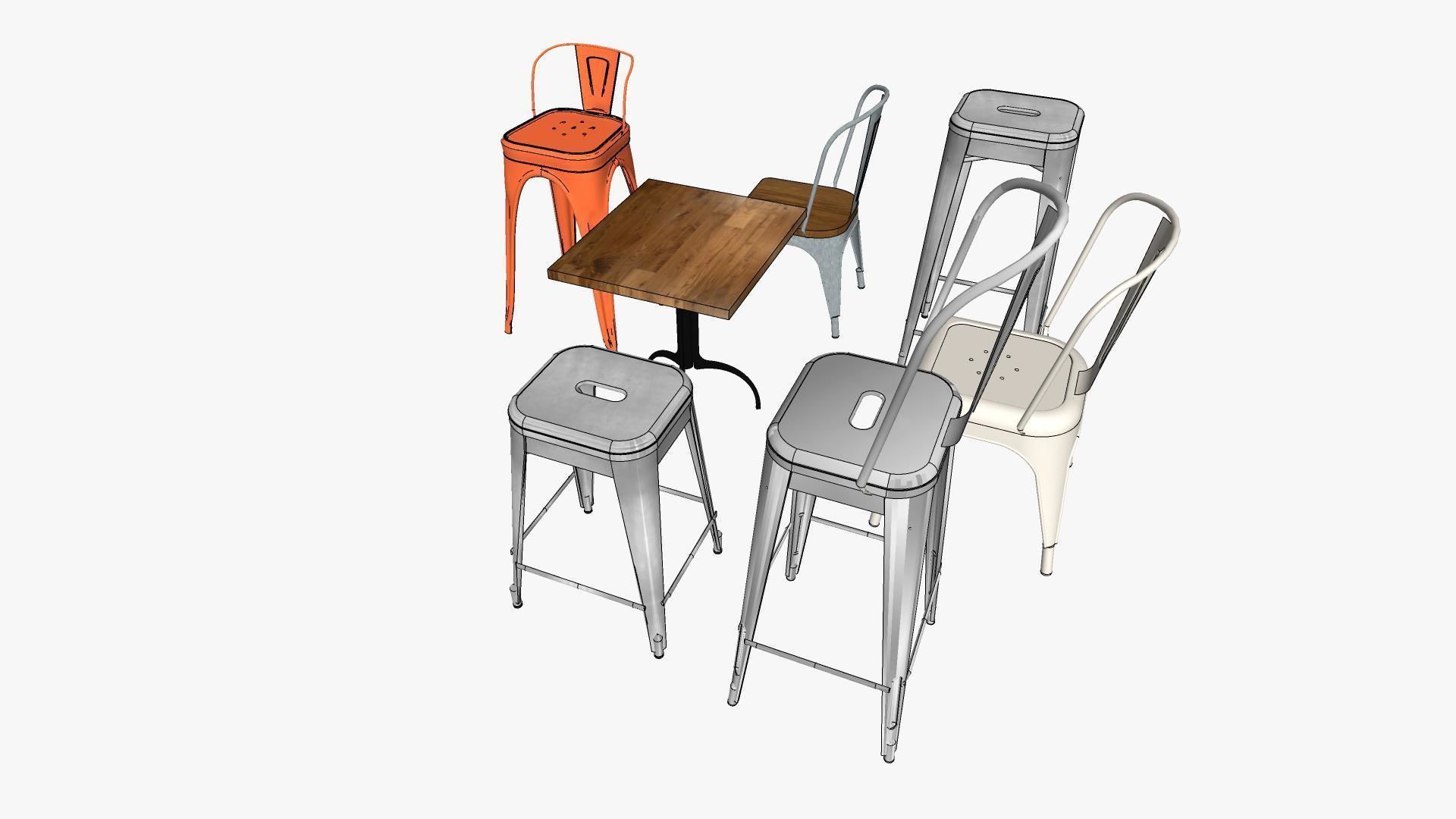 Tolix Furnitures Collection 3D model_23