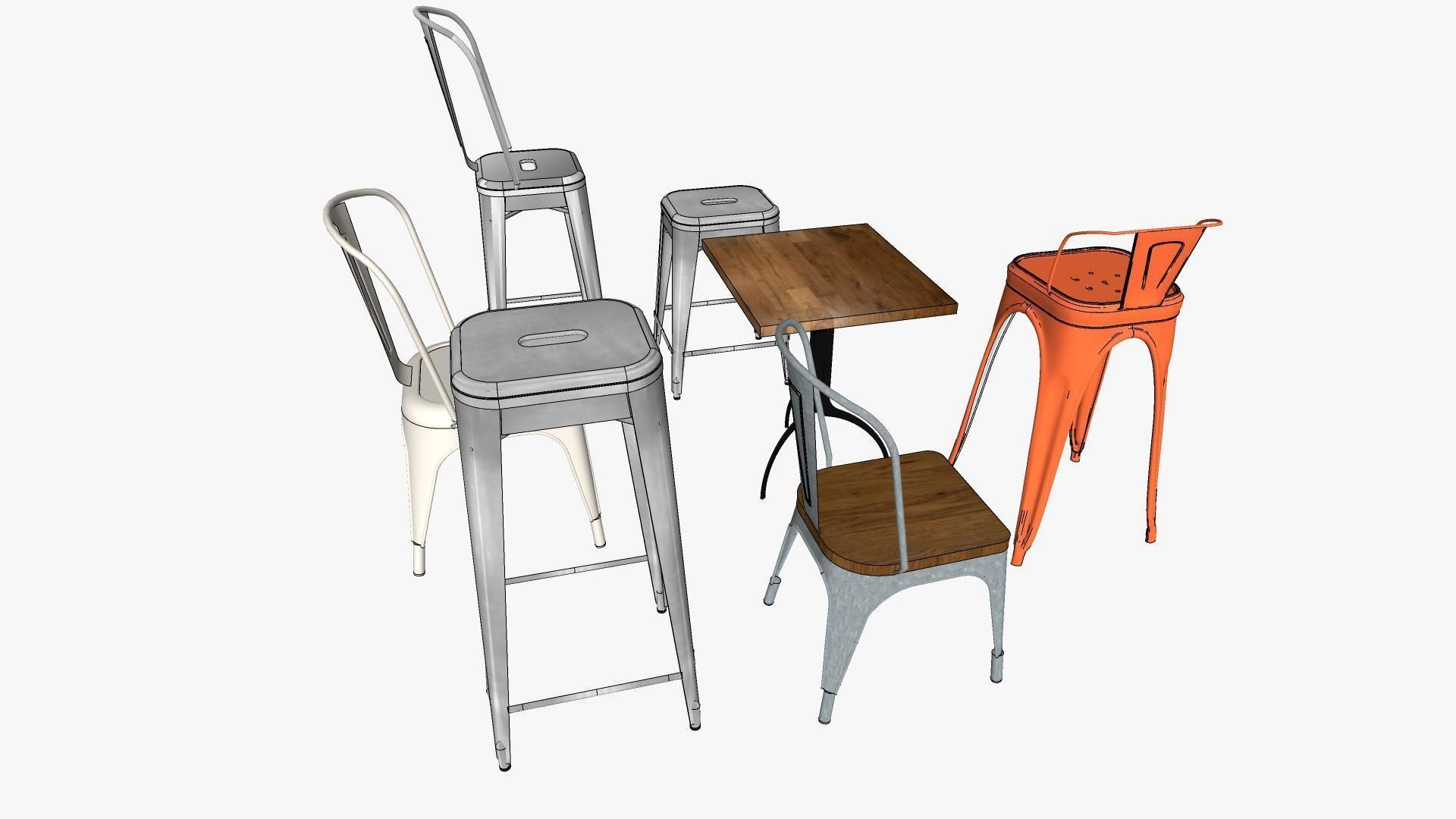 Tolix Furnitures Collection 3D model_14