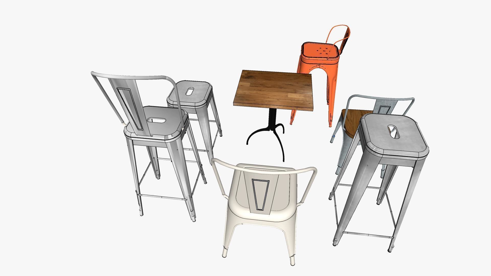 Tolix Furnitures Collection 3D model_18