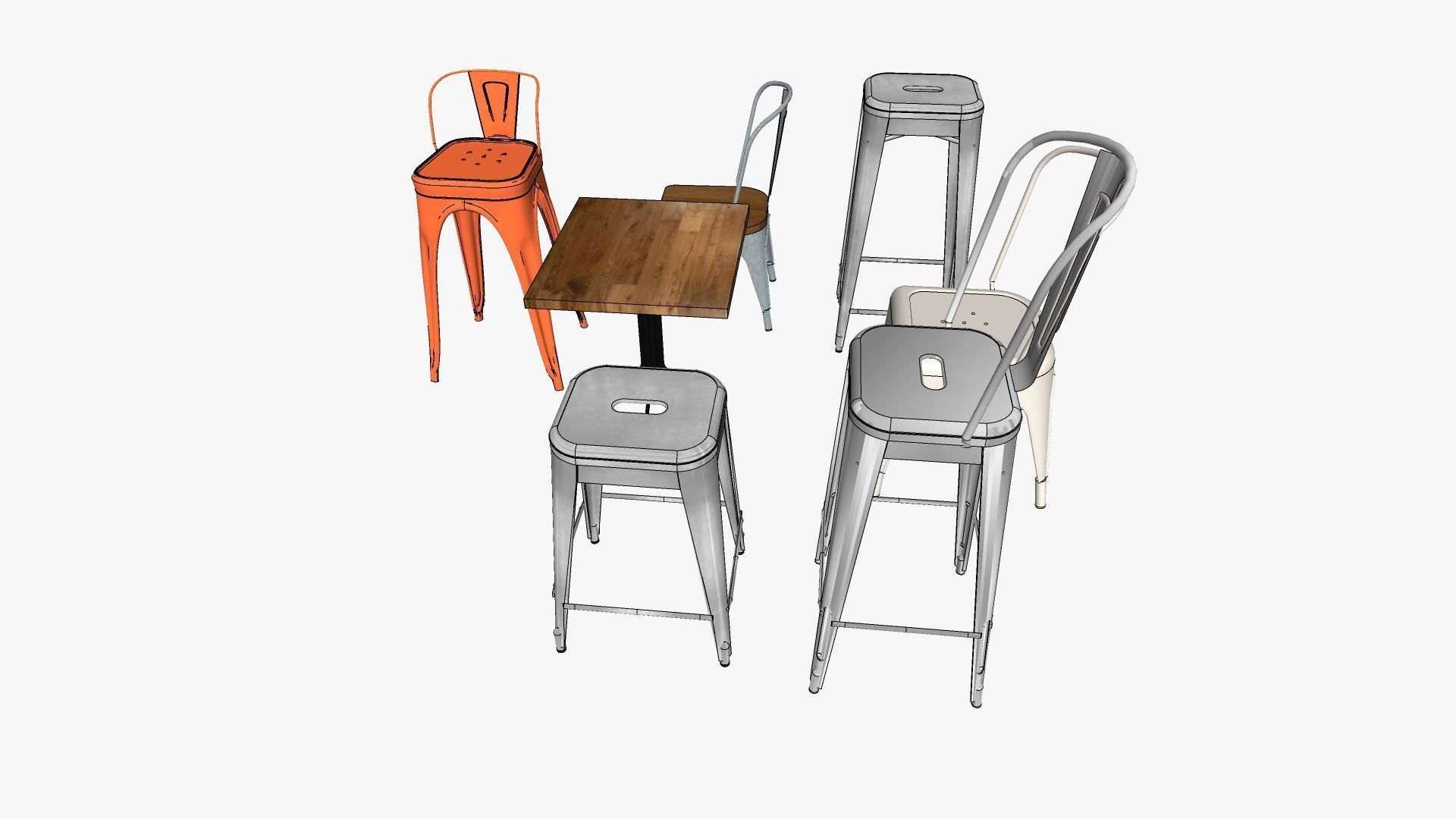 Tolix Furnitures Collection 3D model_24