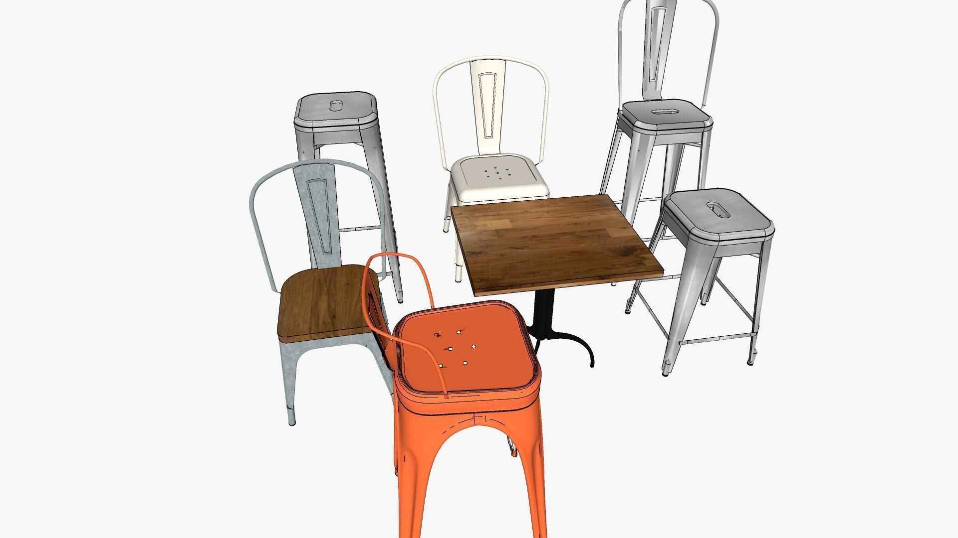 Tolix Furnitures Collection 3D model_6