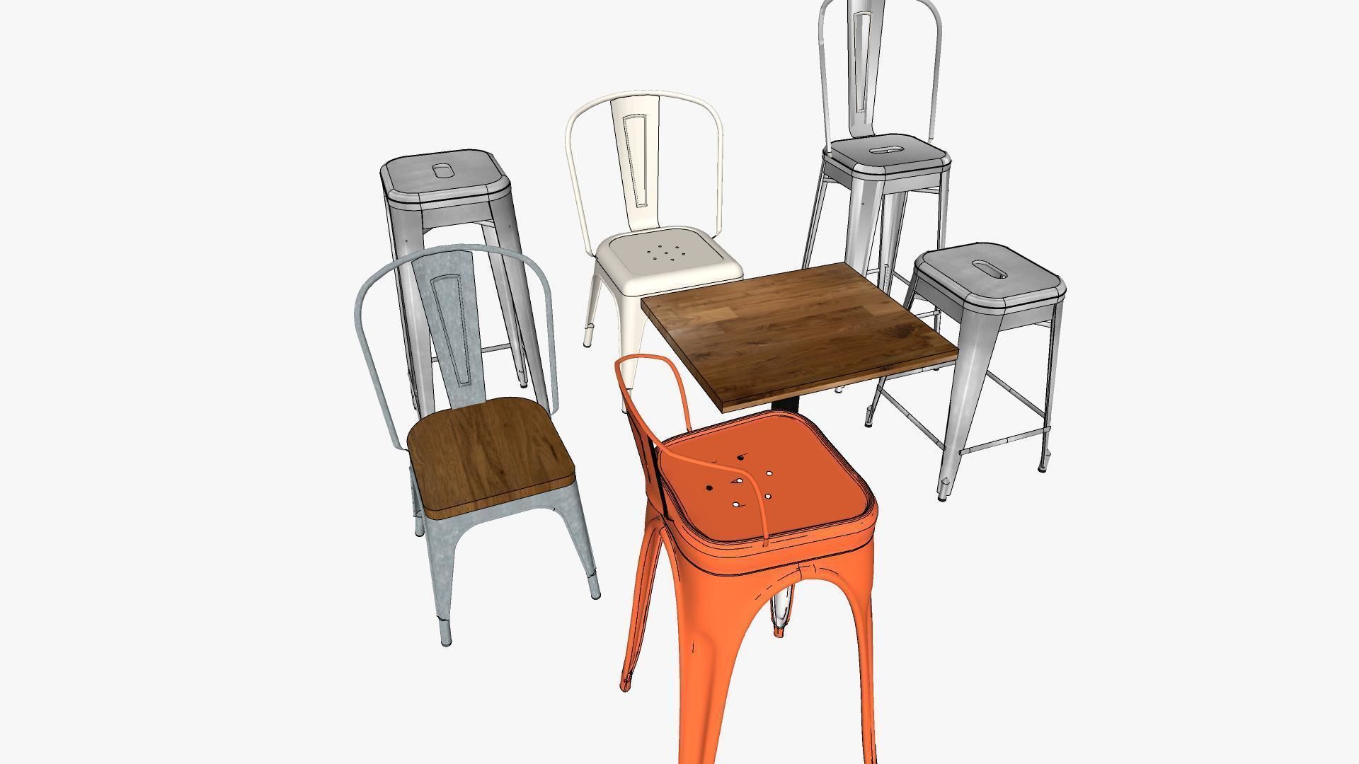 Tolix Furnitures Collection 3D model_7
