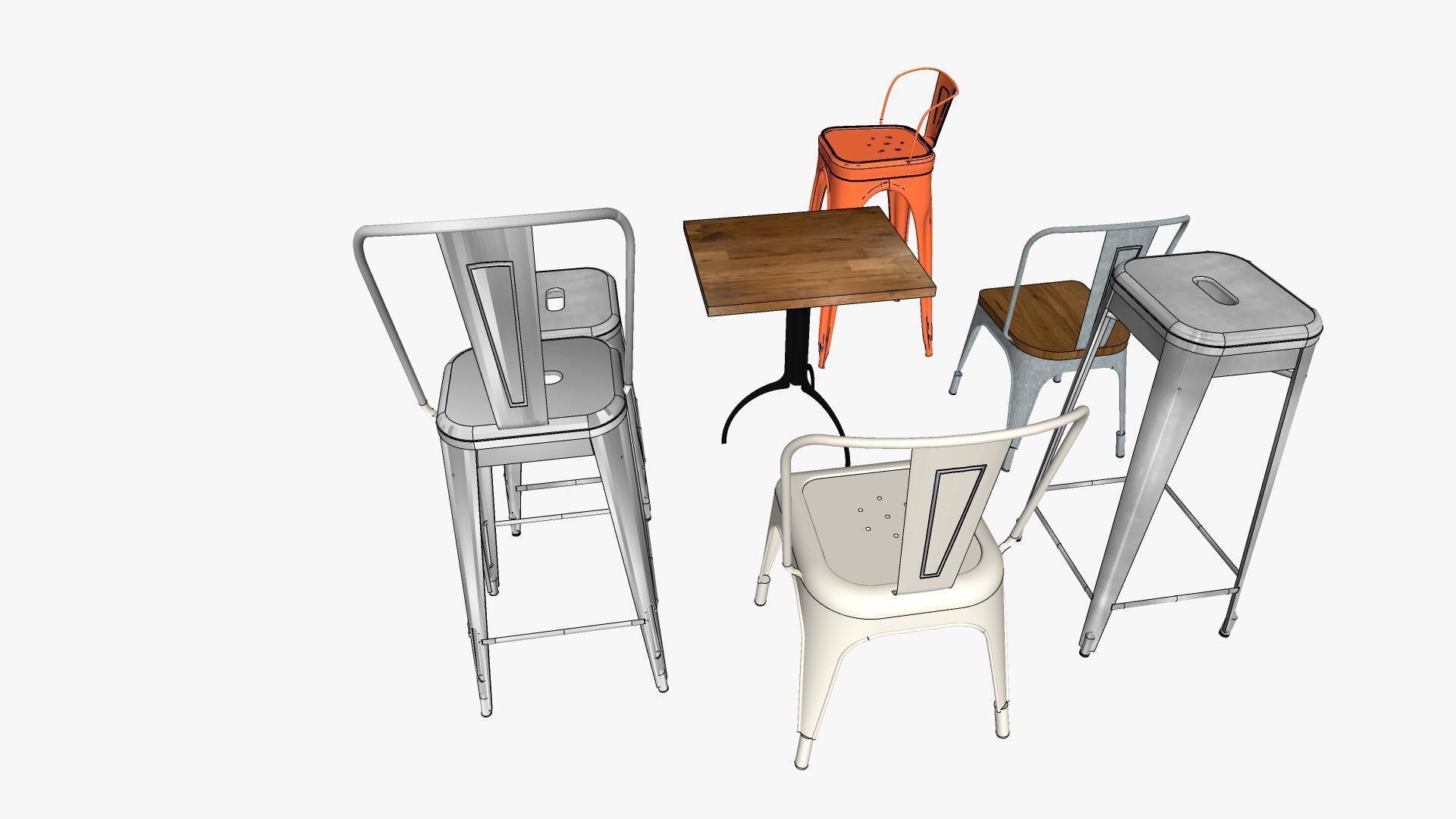 Tolix Furnitures Collection 3D model_19